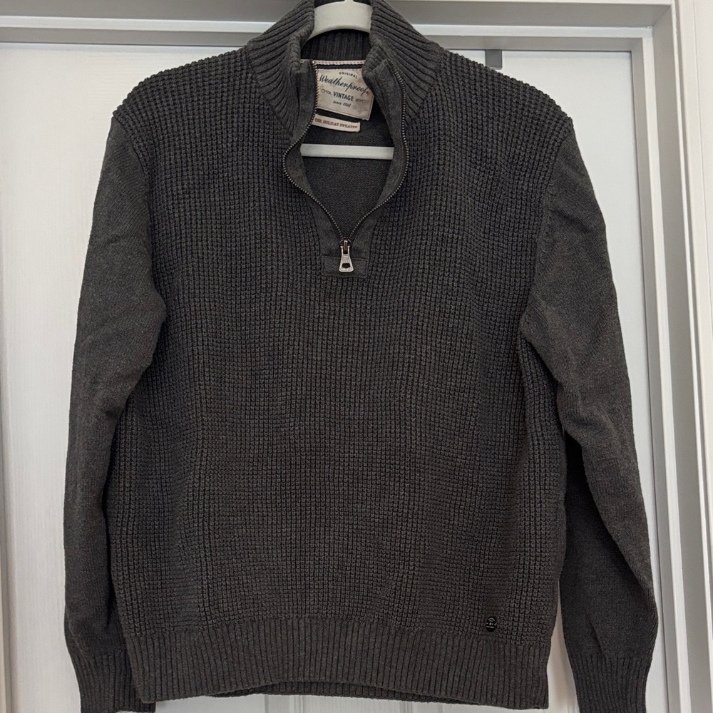 Weatherproof Men's Charcoal Zip-Up Sweater